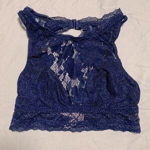 Victorias Secret Navy Blue Lace Bralette Cropped‎ Cami XS XL B65 C70